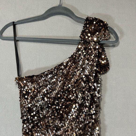 Gold Sequins Mini‎ Dress Size 3 Juniors Homecoming Party Prom mermaidcore Fairy - Picture 7 of 9